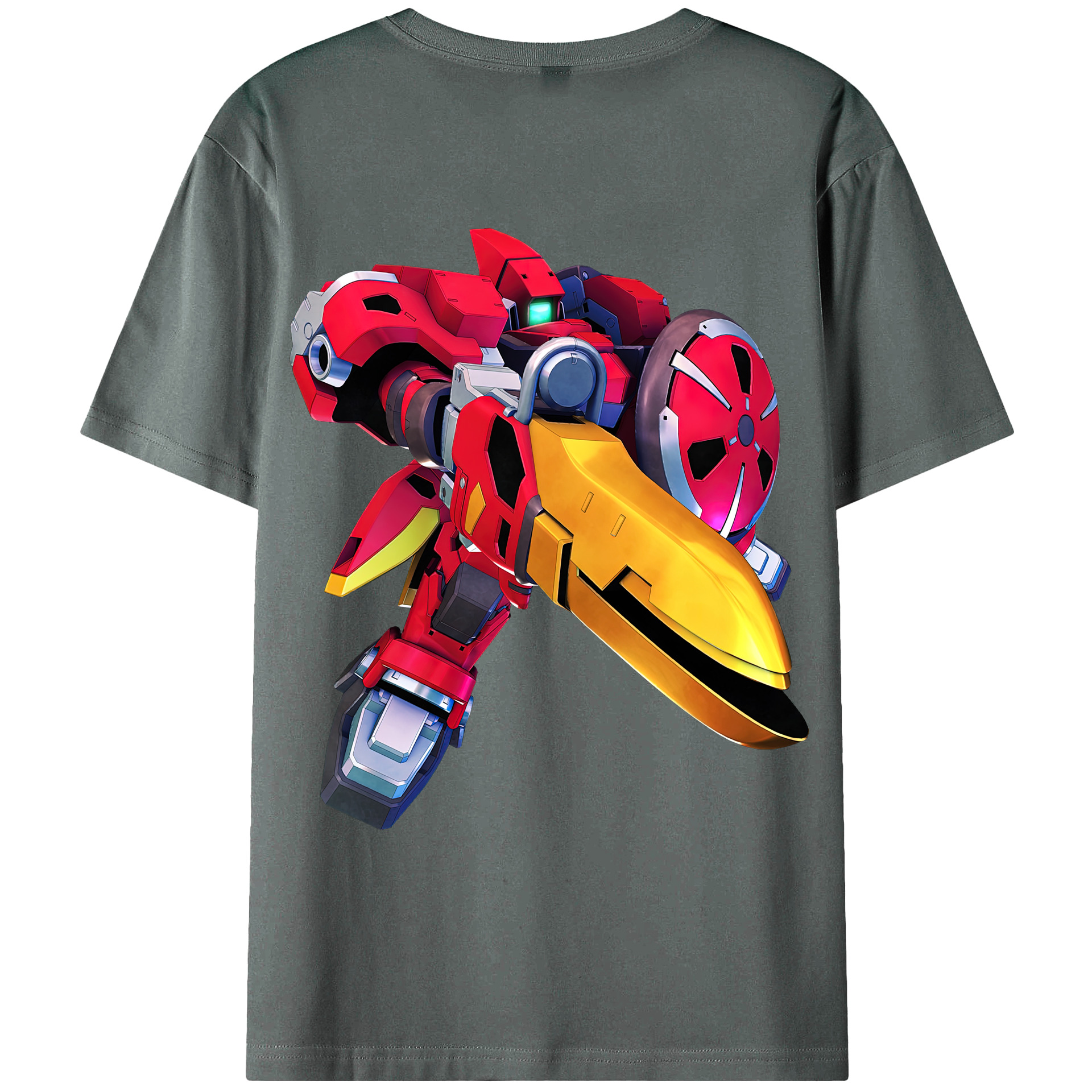 （画像用） 機動戦士ガンダム Mobile Suit Gundam 綿100％ メンズ半袖Tシャツ（バックプリント） 通気性